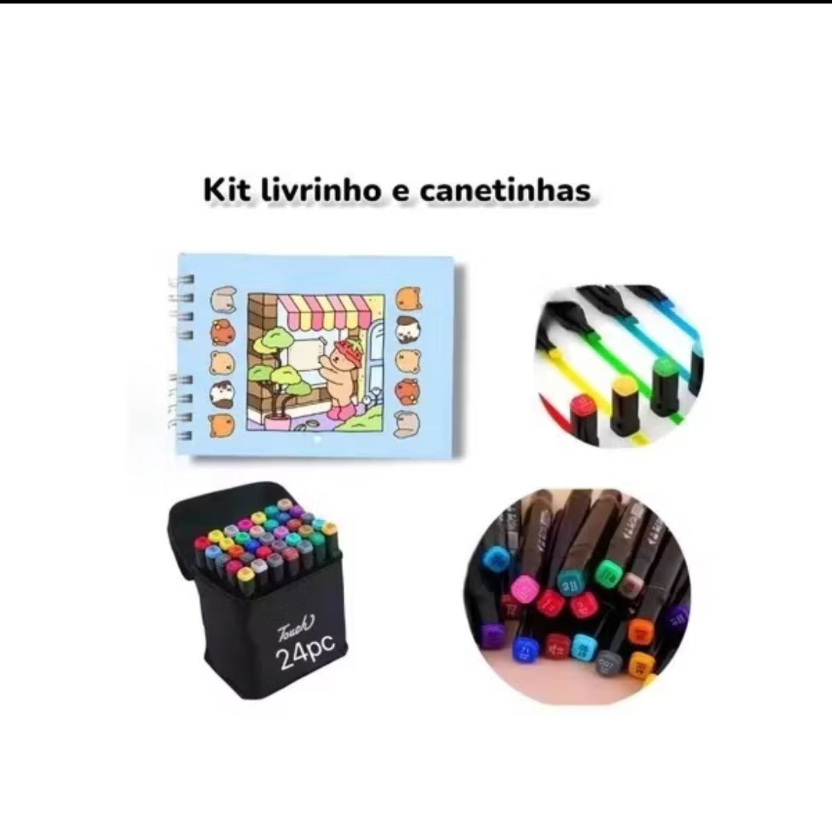 Kit Livro de Colorir + Canetinhas – Diversão e Criatividade para Crianças