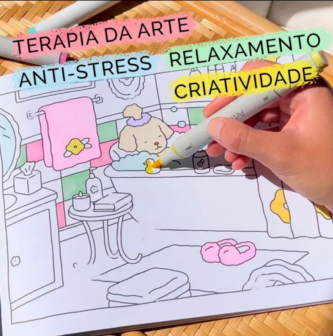 Kit Livro de Colorir + Canetinhas – Diversão e Criatividade para Crianças