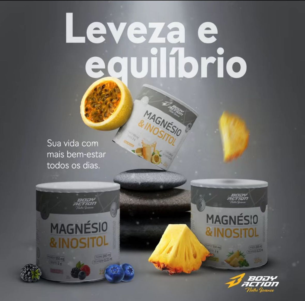 Suplemento de Magnésio e Inositol 210g Bodyaction